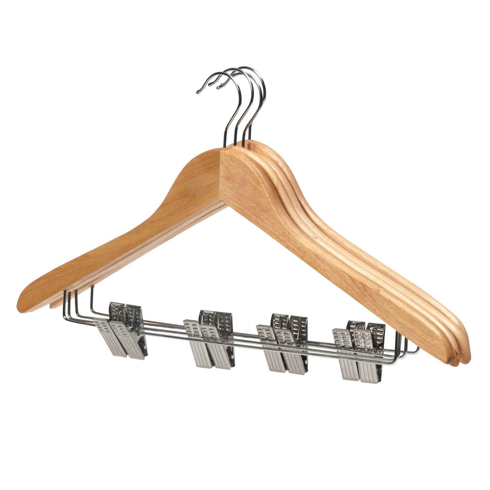 Coat Hangers Wooden Trouser Pack of 4 | Briscoes NZ