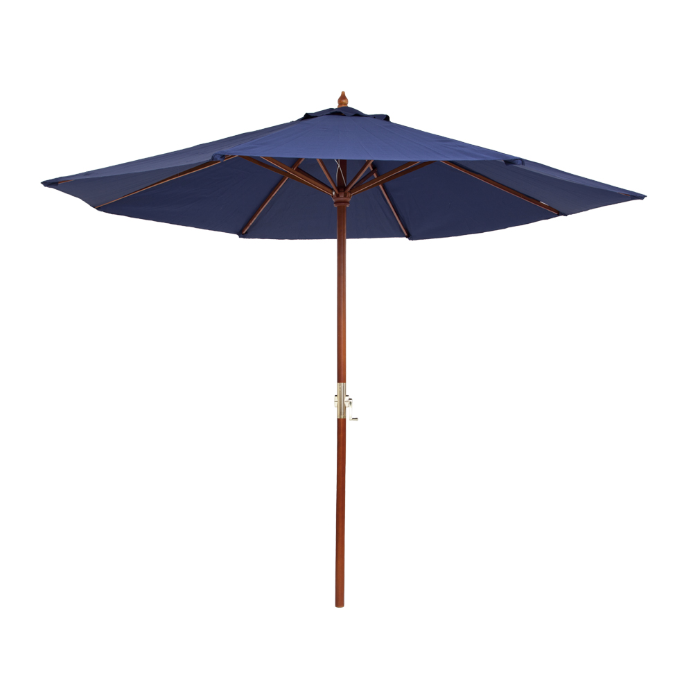 Coastal Classic 3m Wooden Market Umbrella Blue Briscoes NZ