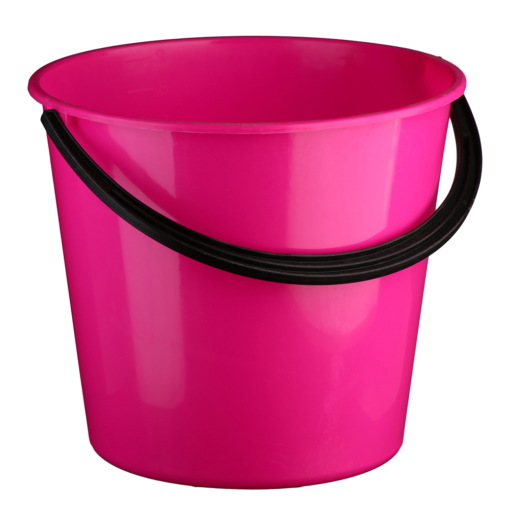 Bucket Pink With Black Handle 9.6 Litre Briscoes NZ