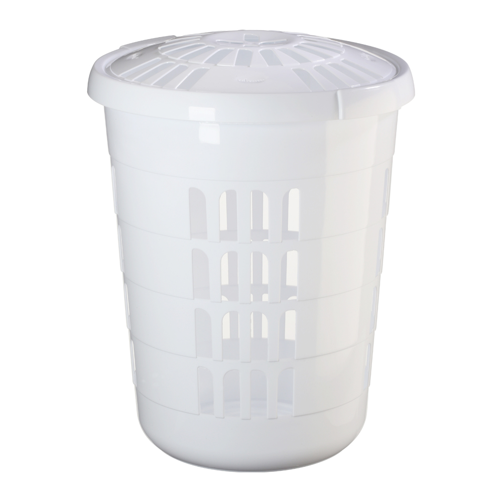 white round laundry basket