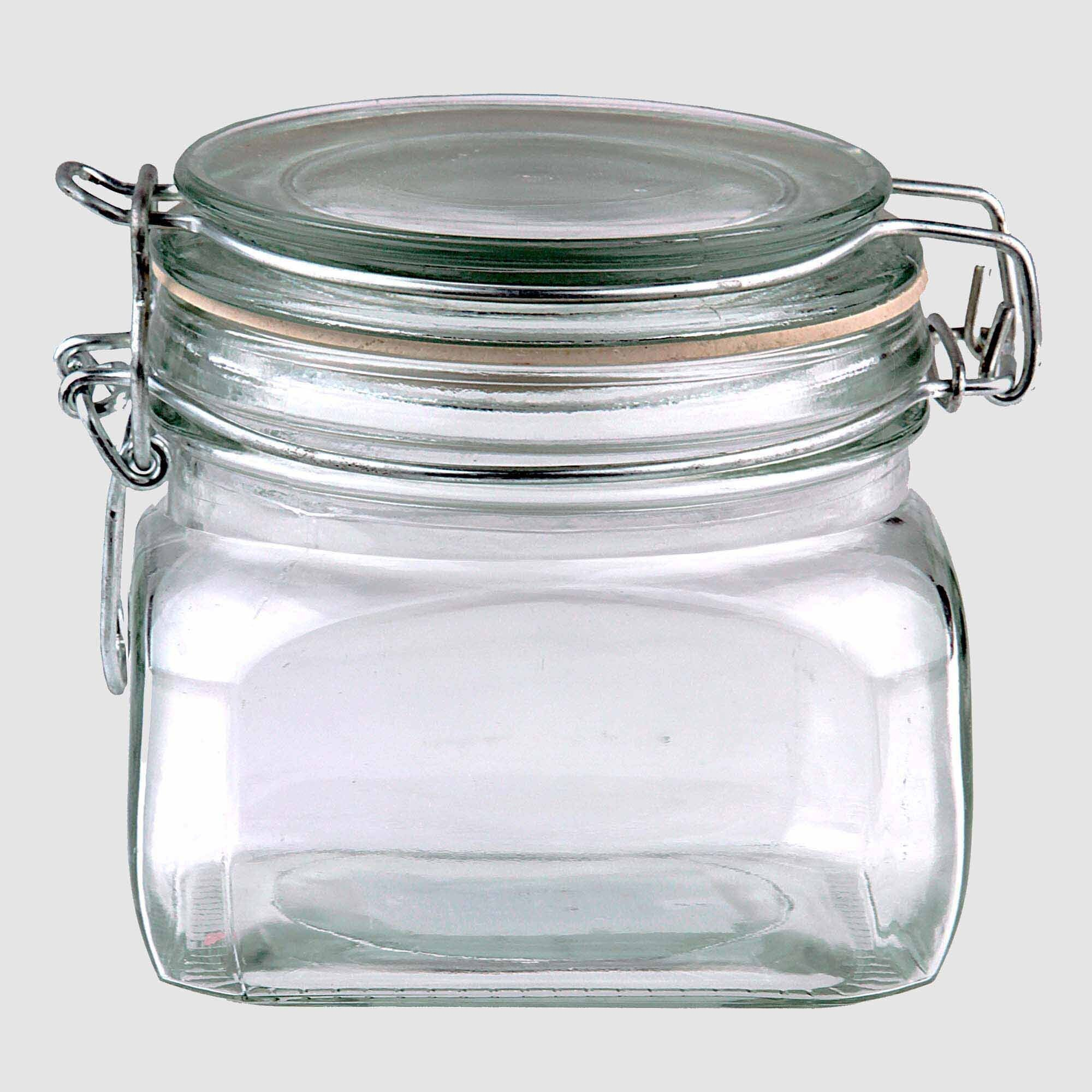 Kates Kitchen Square Clip Top Jar 500ml