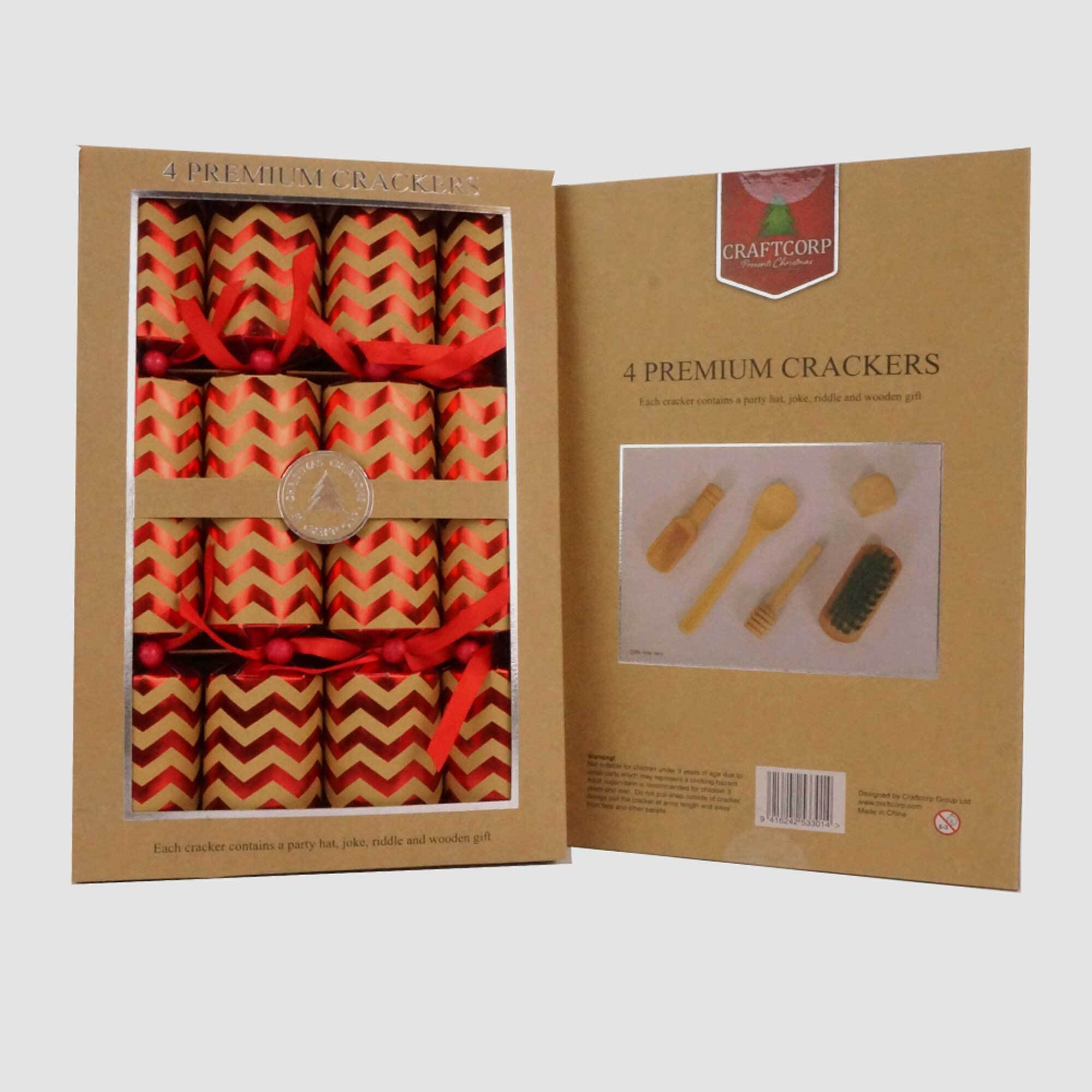 4 Pack Kraft Crackers with Wooden Gift