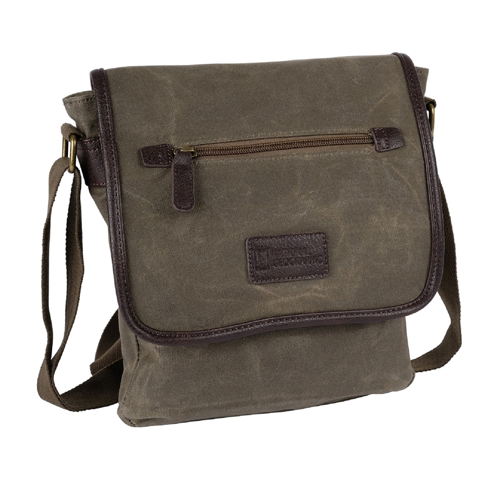 National Geographic Washed Canvas Crossover Bag Green | Briscoes NZ