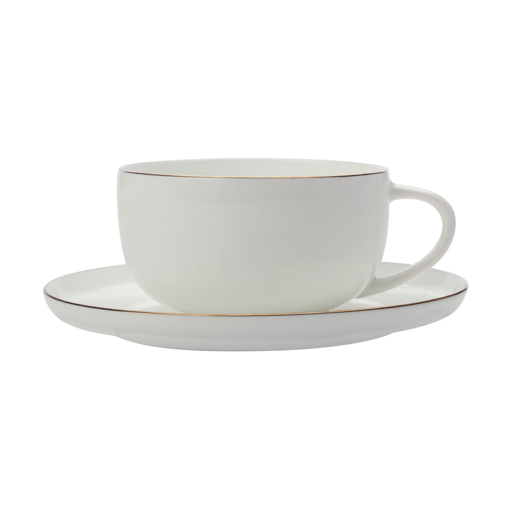 Maxwell & Williams Cashmere Straight Demi Cup 100ml And Saucer Set Of 4 In  White