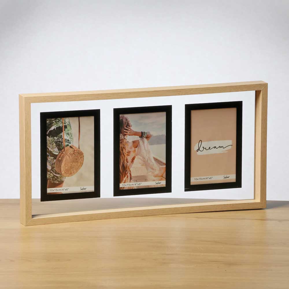 Light Wood Multi Photo Frame 3 Inserts | Briscoes NZ