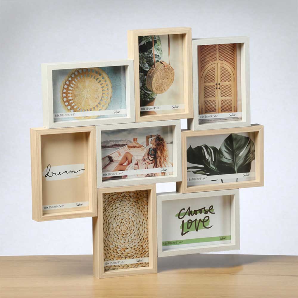 Collage Mixed Wood Photo Frame 8 Opening | Briscoes NZ