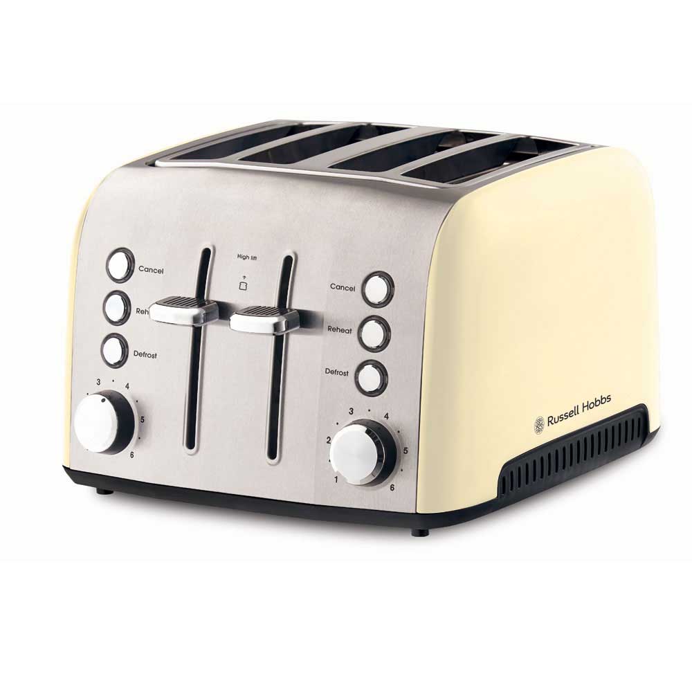 Russell Hobbs Heritage Vogue Toaster Cream 4 Slice RHT54CRM Briscoes NZ