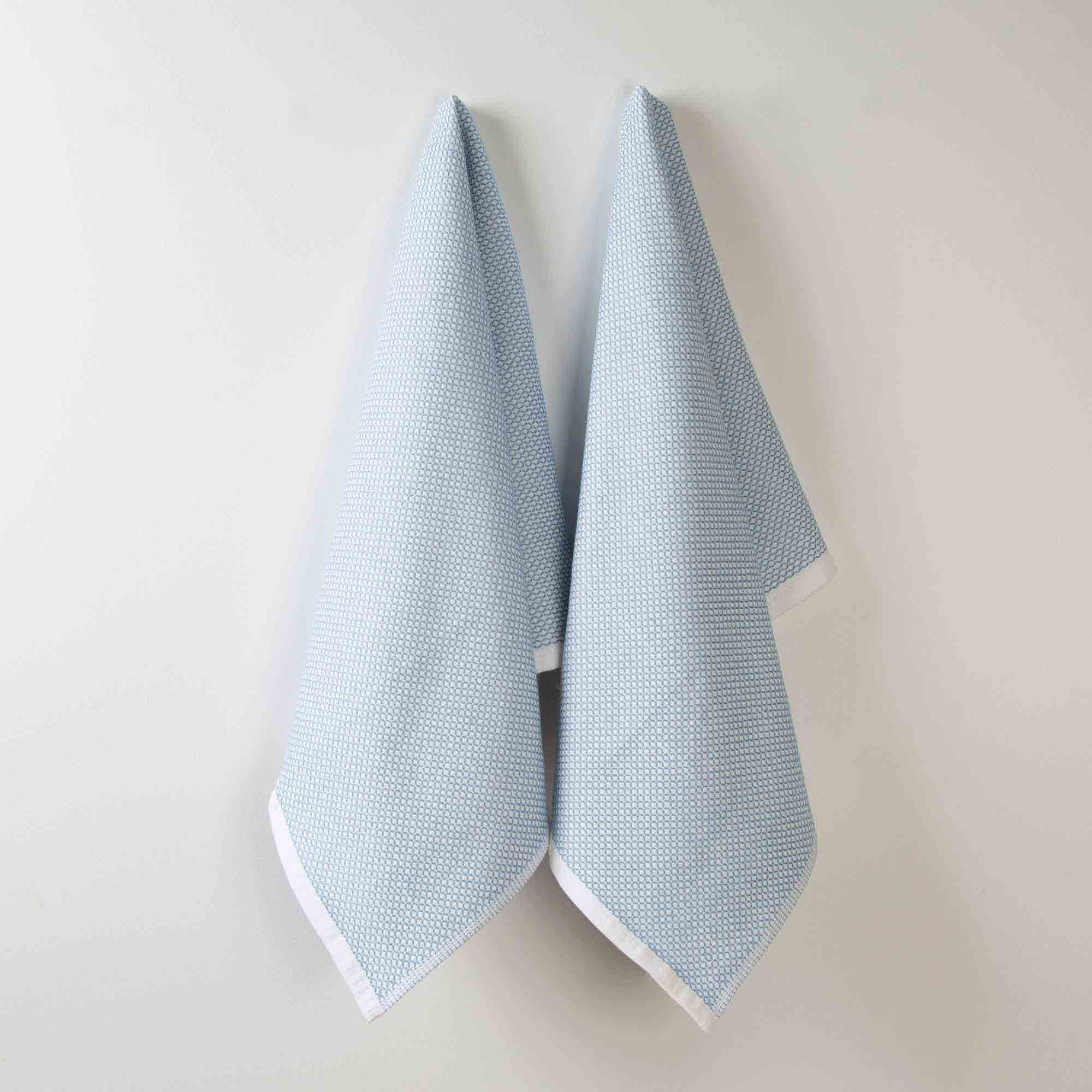 Hilton Homewares Texture Kitchen Towel PK2 Blue Linen