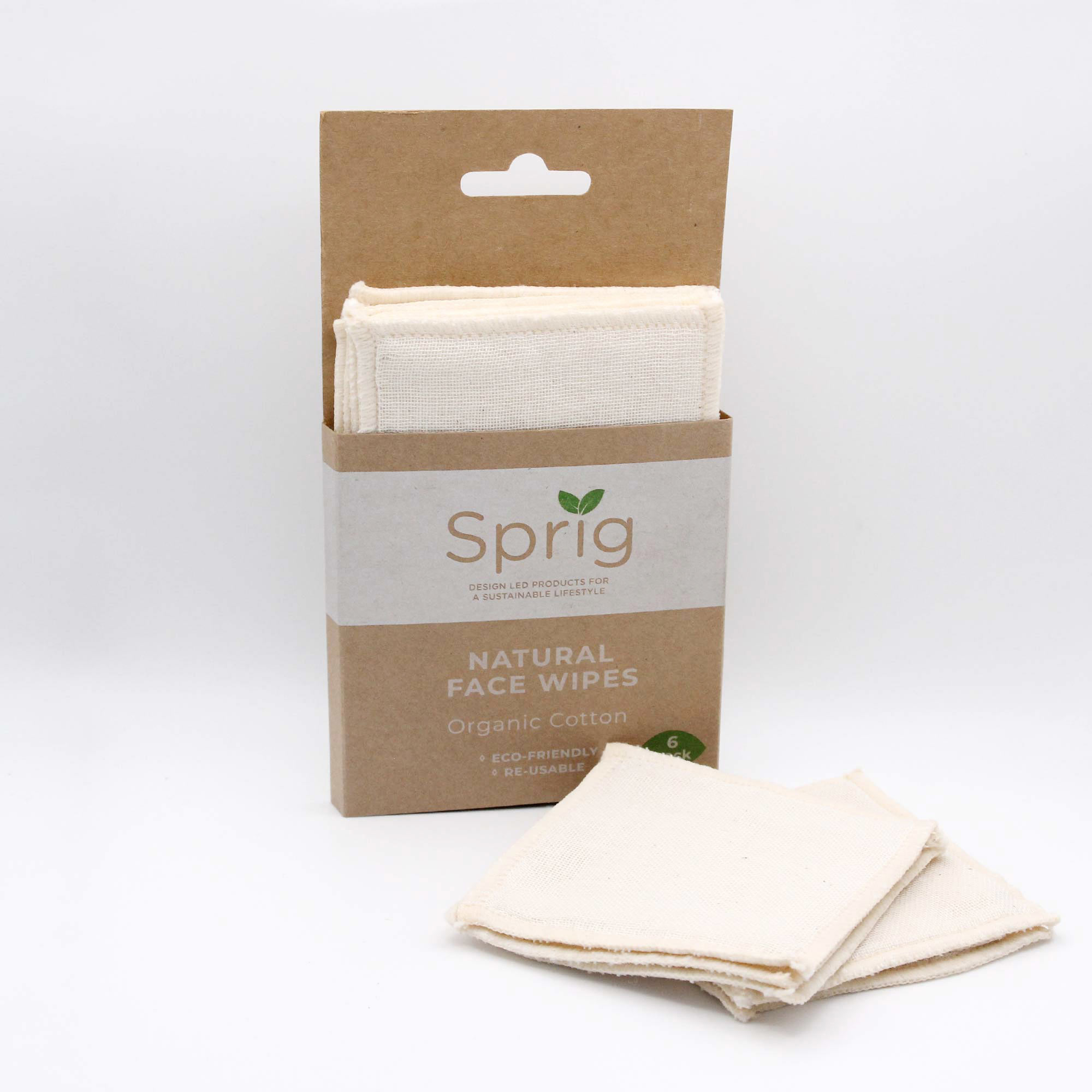 Sprig Japan Organic Cotton Face Wipes 6 Pack
