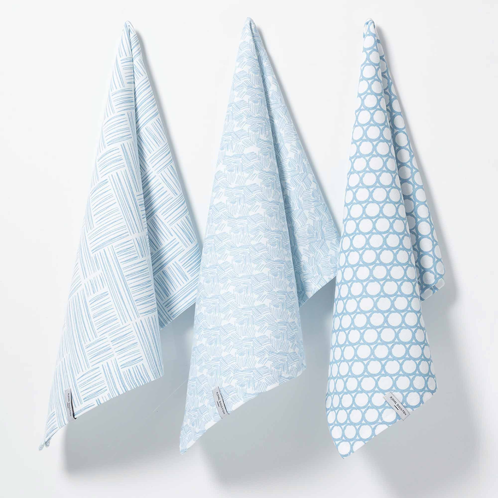 Royal Doulton Pacific Blue Coastal Sketch Kitchen Towel 3pk