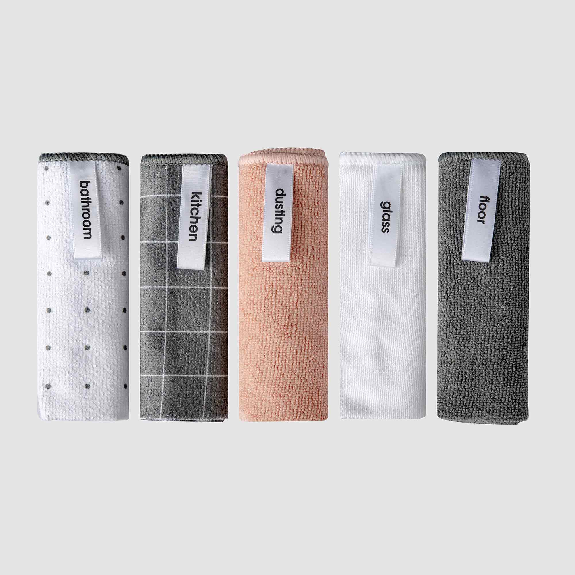 Simply Clean Labelled Microfibre Cloths 5pk