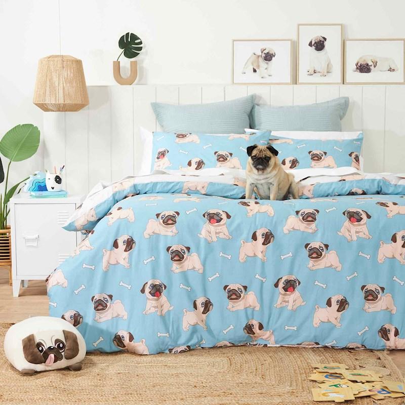 Twill Co Pug World Duvet Covet Set Briscoes NZ