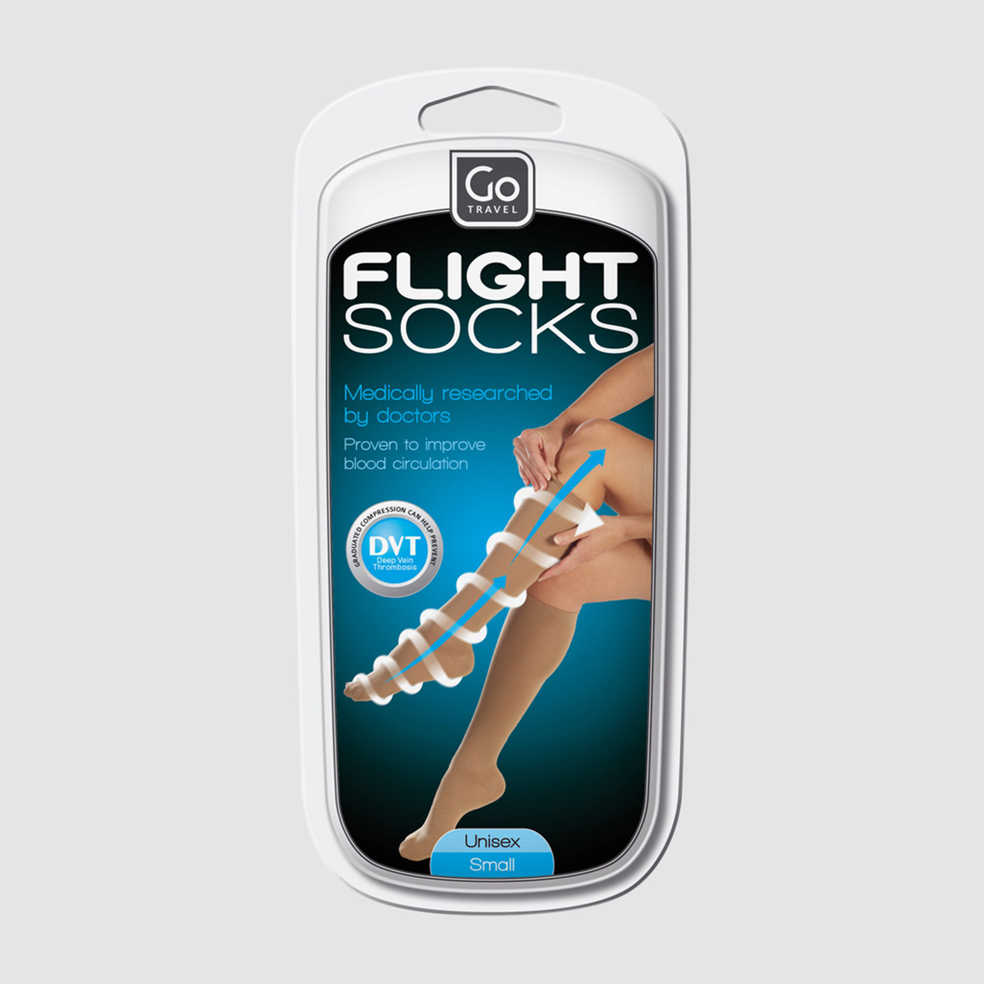Go Travel Flight Compression Socks - Nude, Small