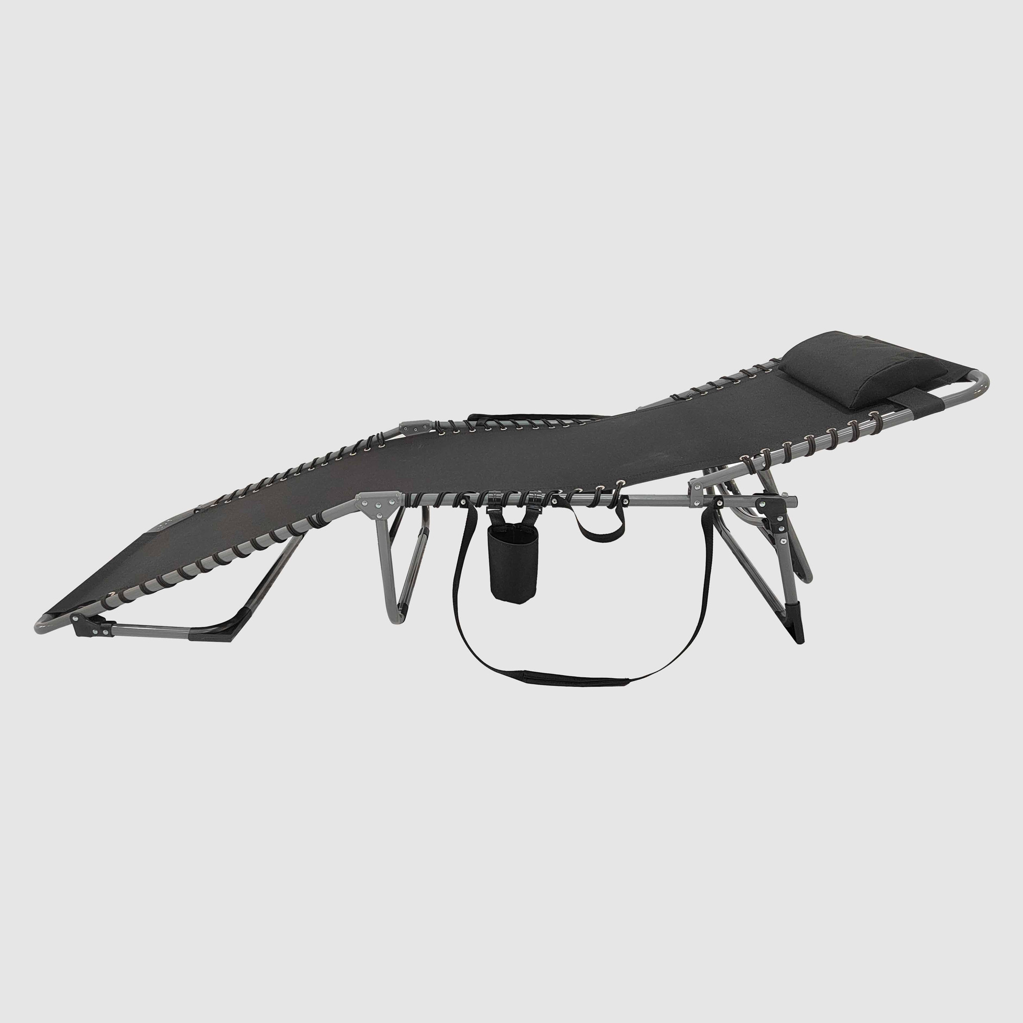 Outdoor Creations Camp Stretcher Lounger 2 in 1 Black