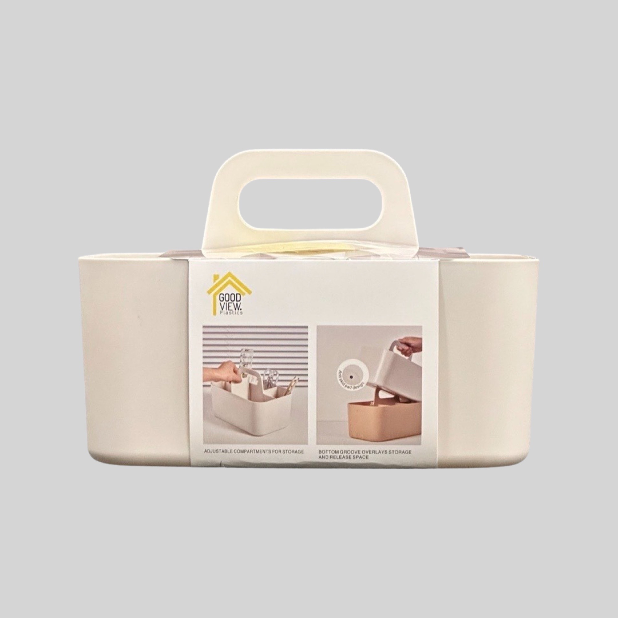 Goodview 4 Section Storage Box Caddy Cream