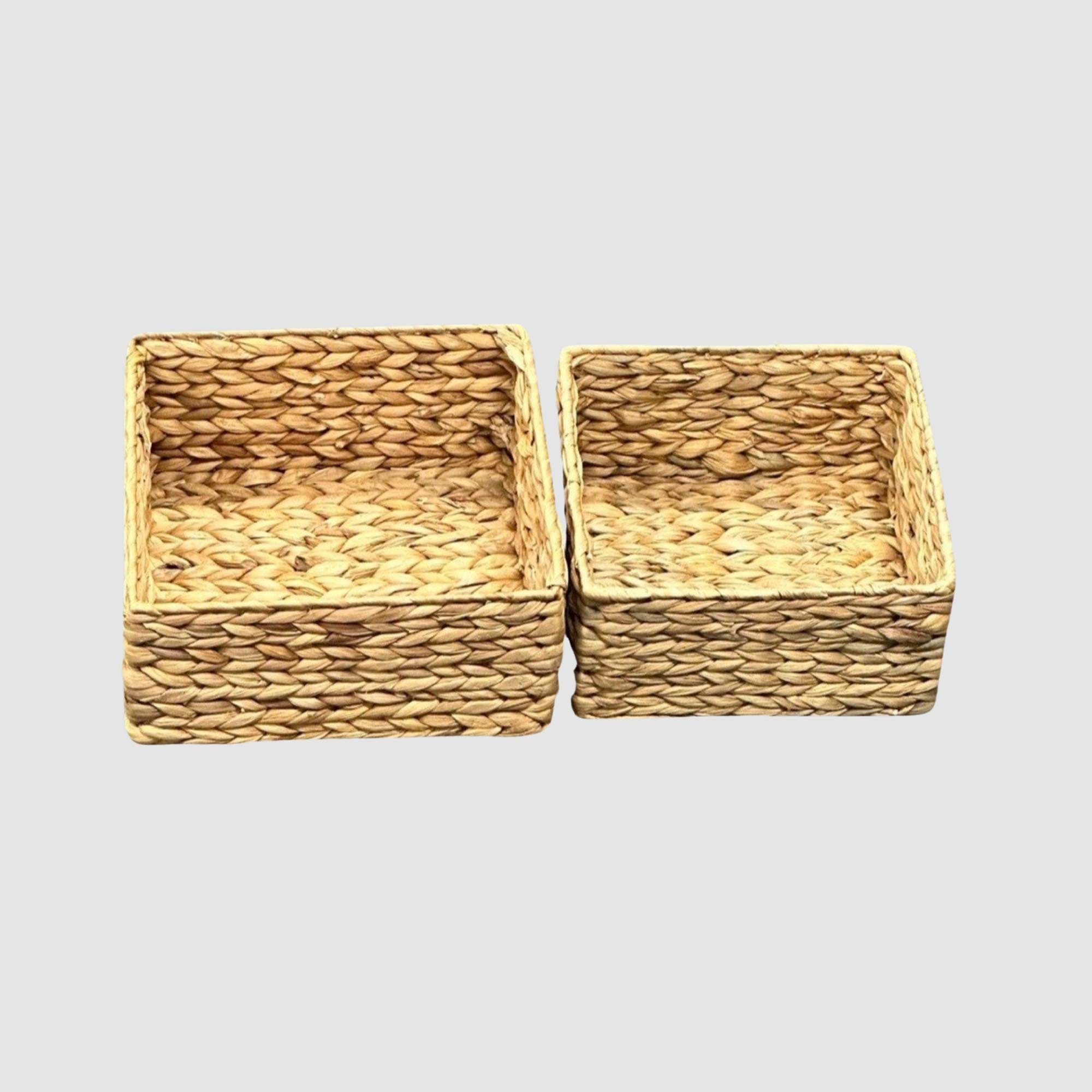 Goodview Water Hyacinth 2 Piece Nesting Basket Square