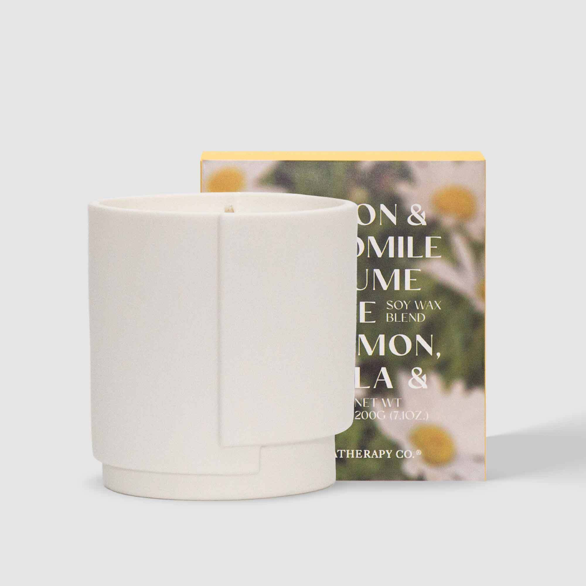 The Aromatherapy Co Ceramic Fold Candle Cotton & Chamomile