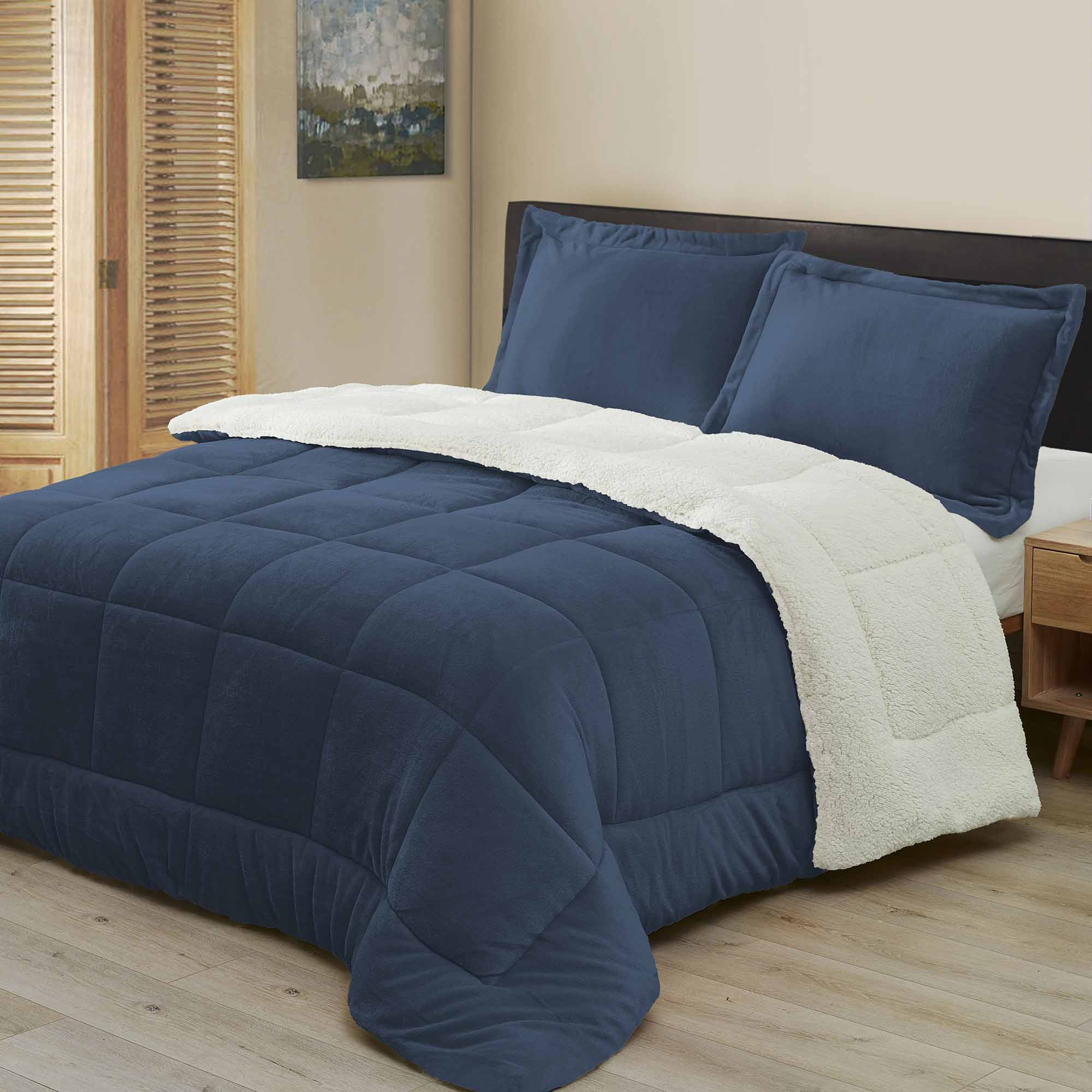 Cuddledown Coral Fleece Comforter Set