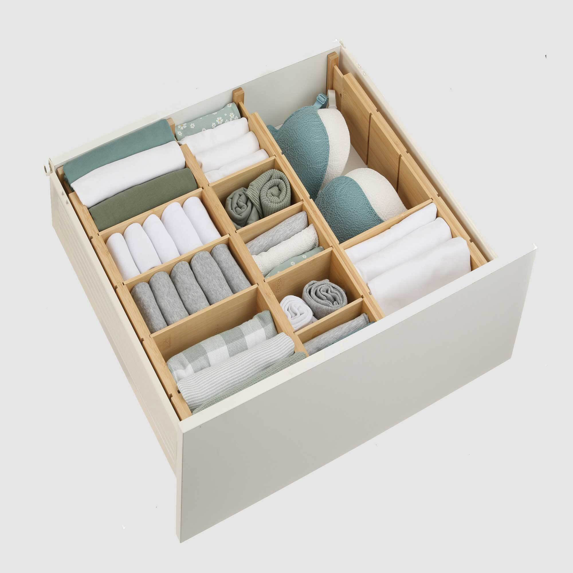 LTW Bamboo Drawer Divider 12 Piece