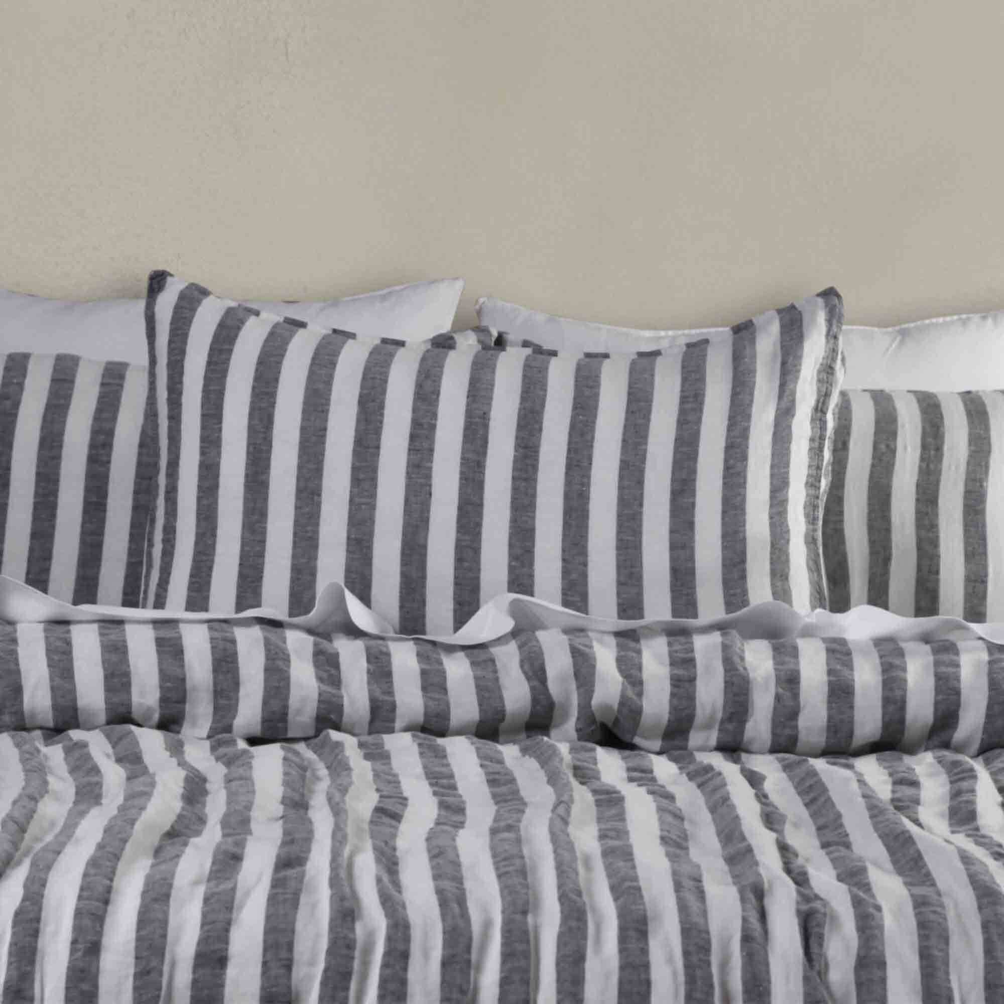 Hotel At Home Uno Stripe French Linen Standard Pillowcase