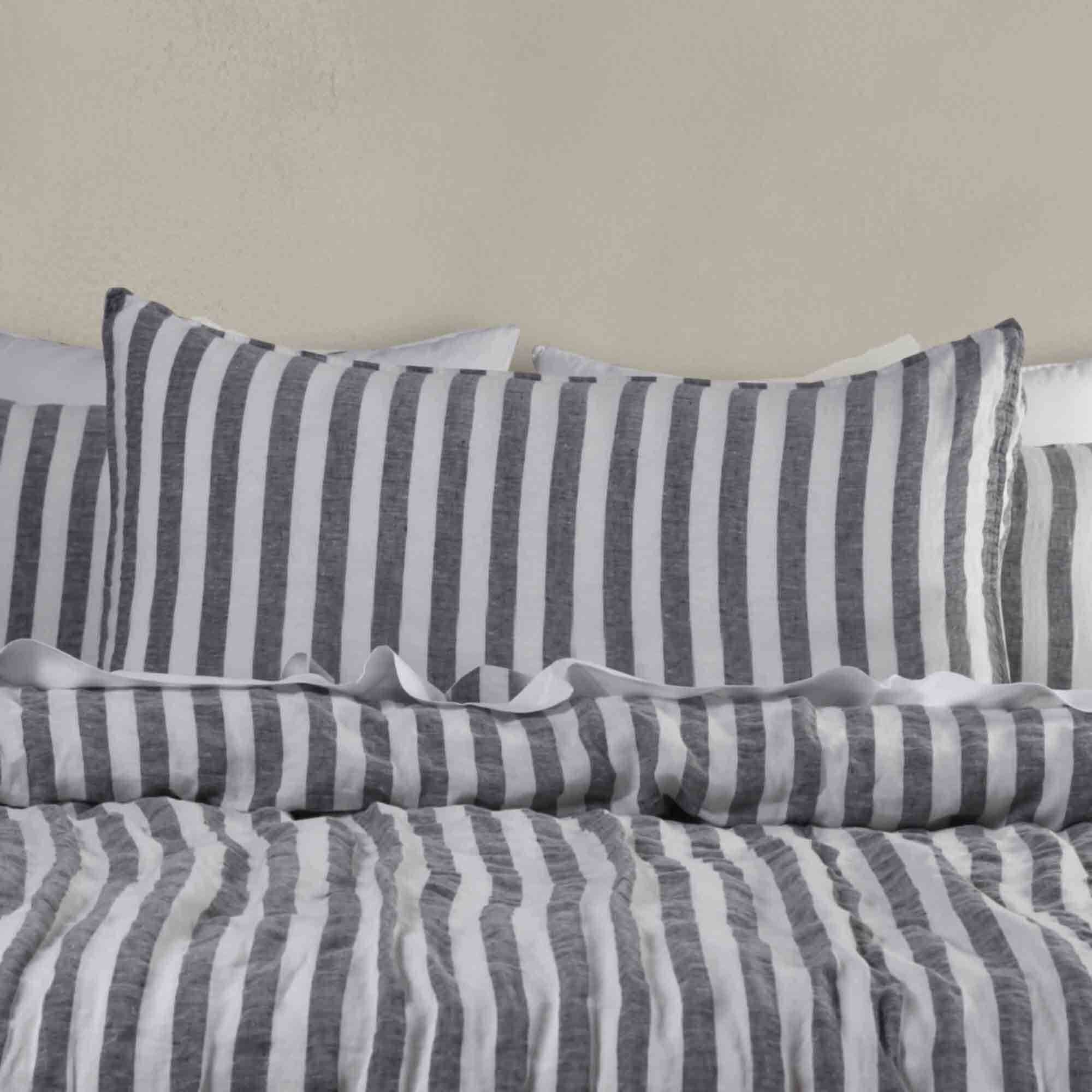 Hotel At Home Uno Stripe French Linen King Pillowcase