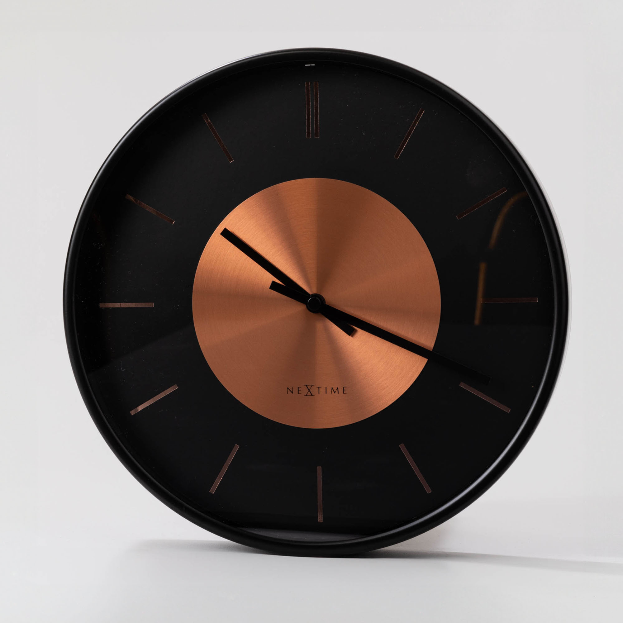 NeXtime Retro II Wall Clock Metal Black Copper 25cm