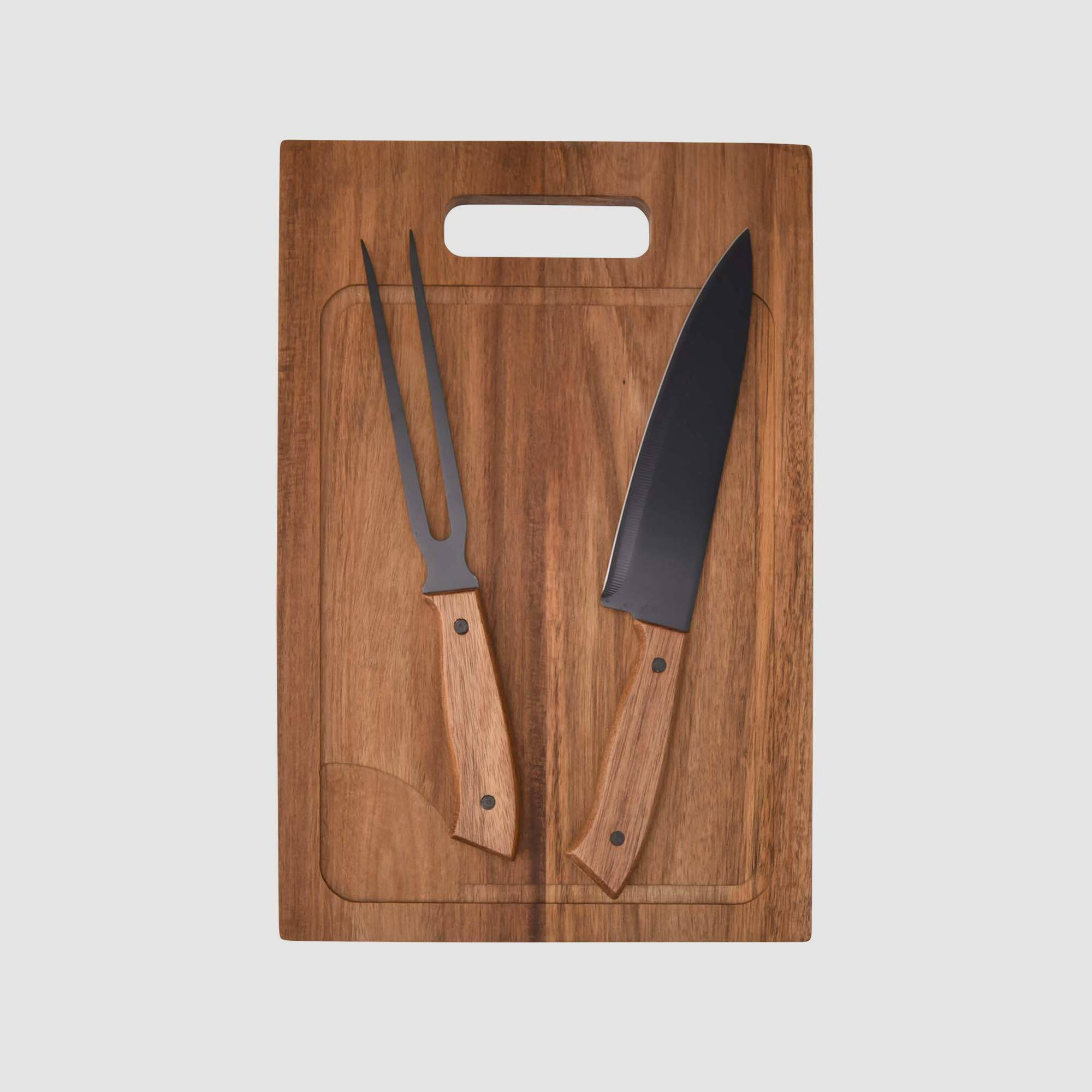 Tablefair Chopping Board With Knives 3 Piece Set