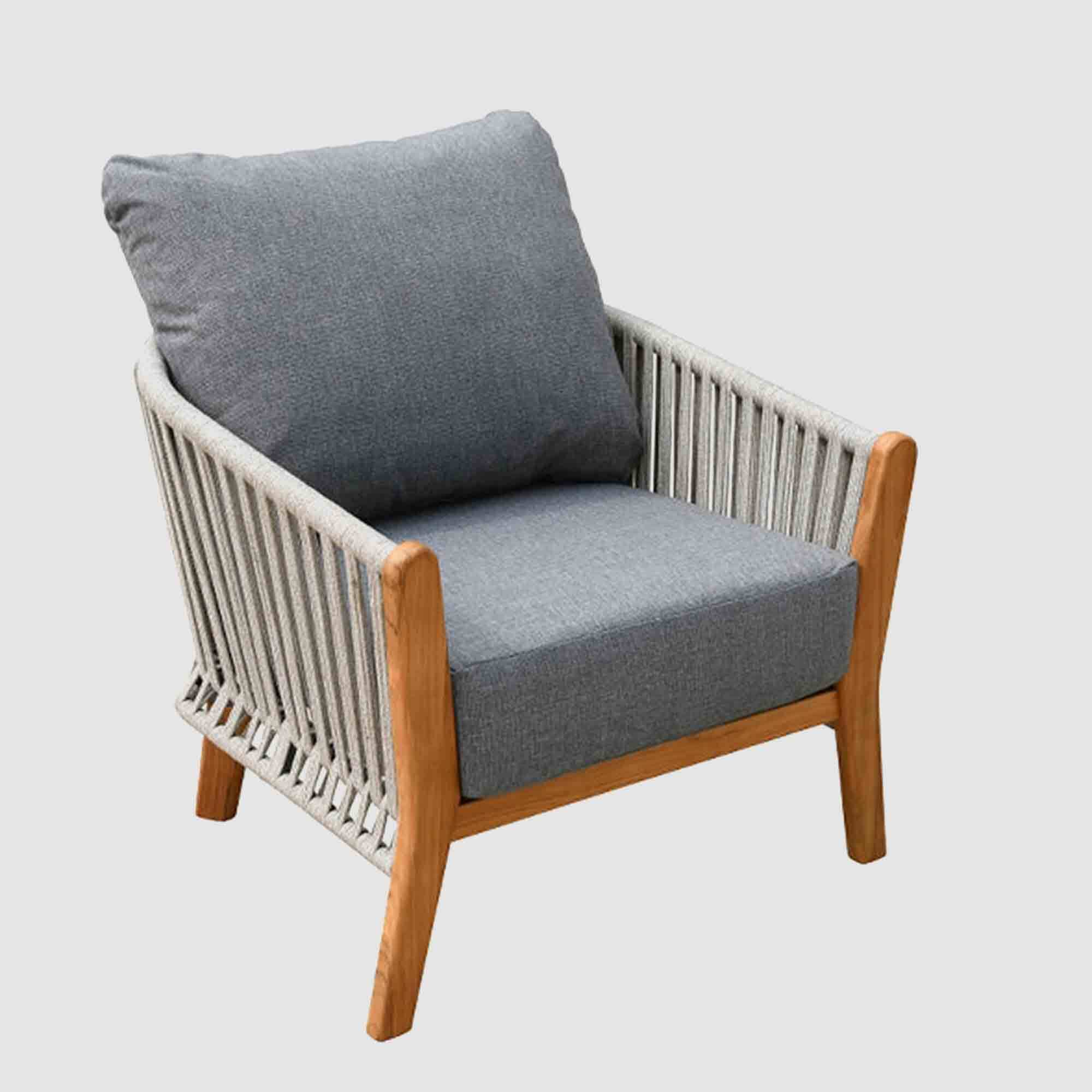 Coastal Classic Paso Outdoor Chair Rope/Teak Grey