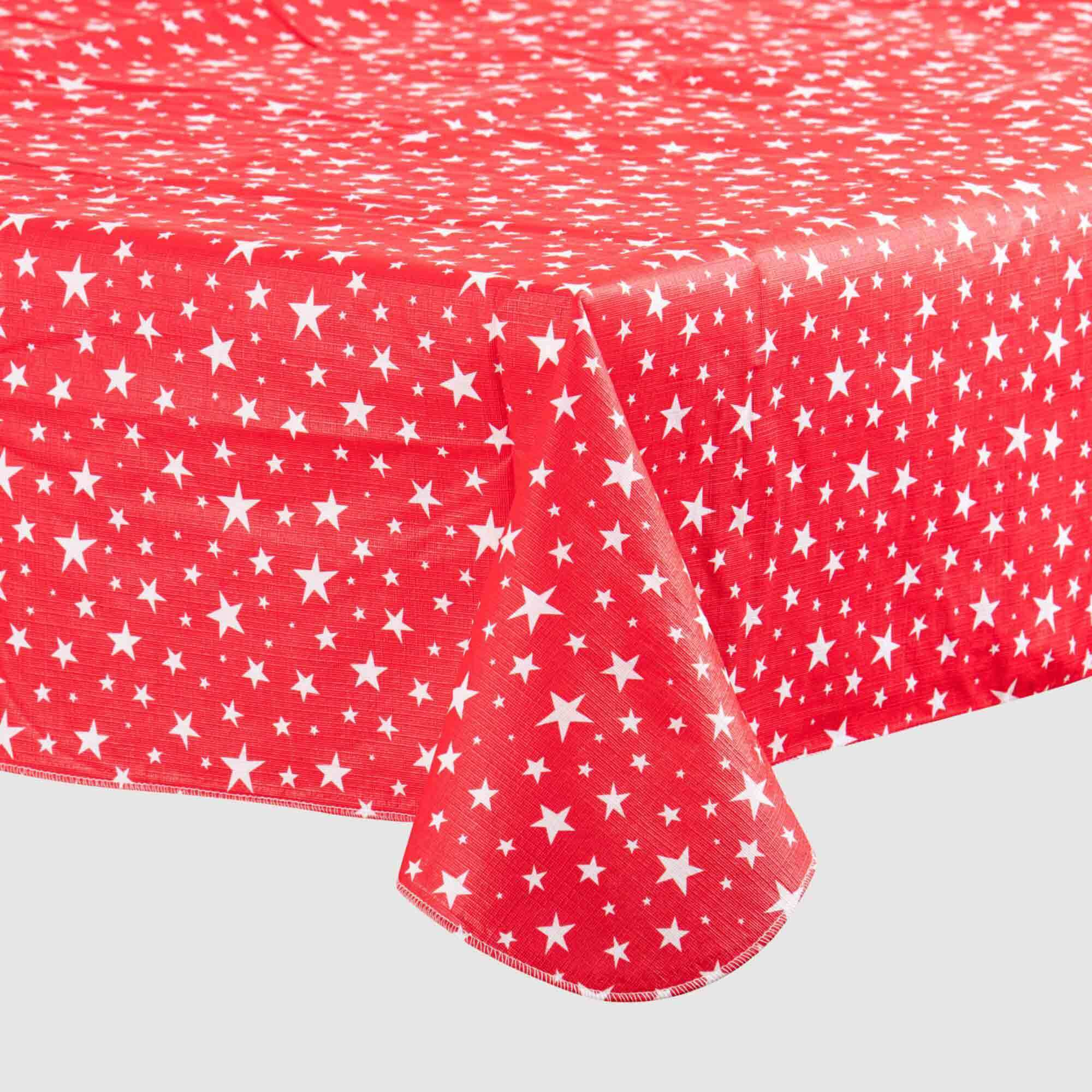 Just Home Stars Flannelback Tablecloth 132x178cm