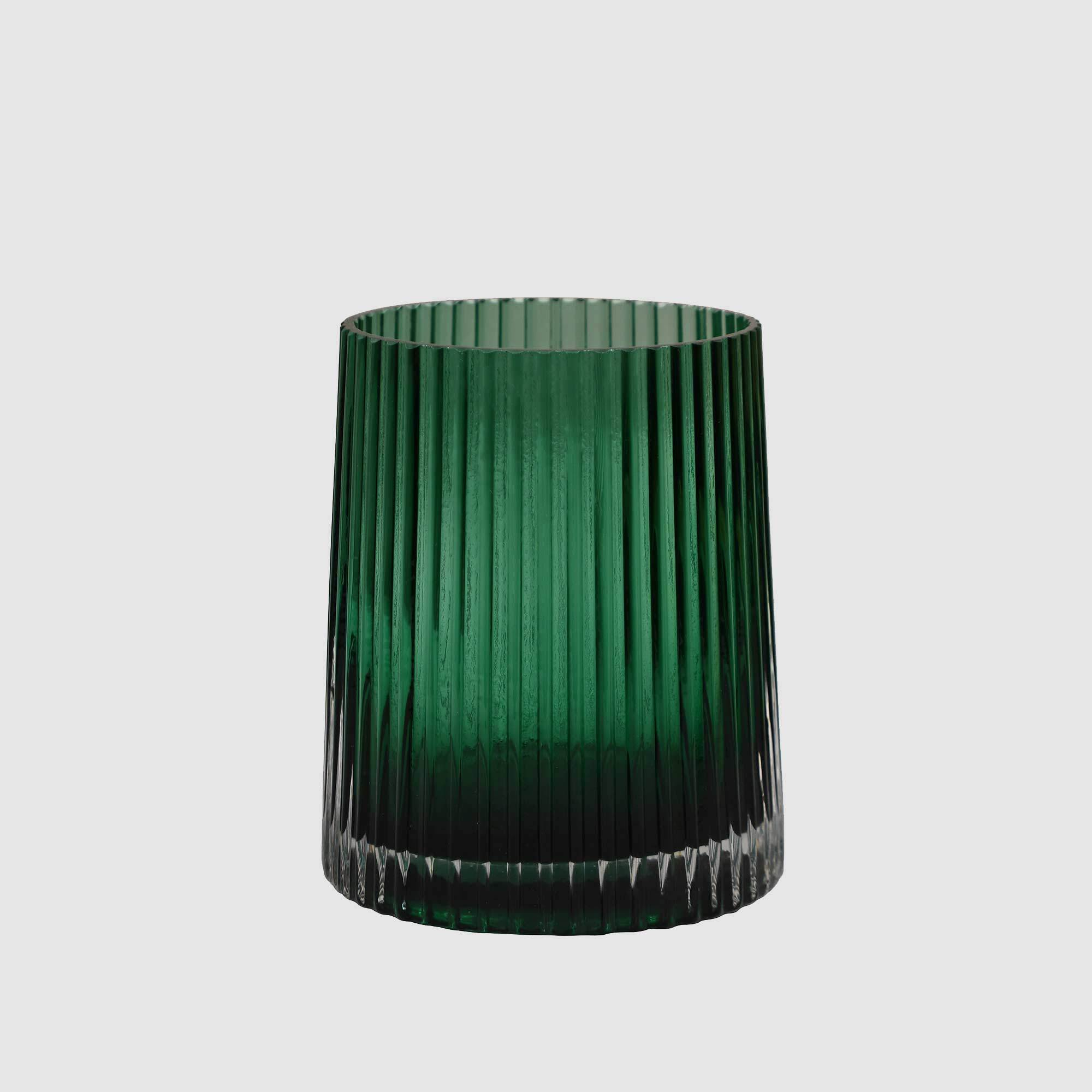 Urban Loft Venetian Hurricane Vase Green 15cm