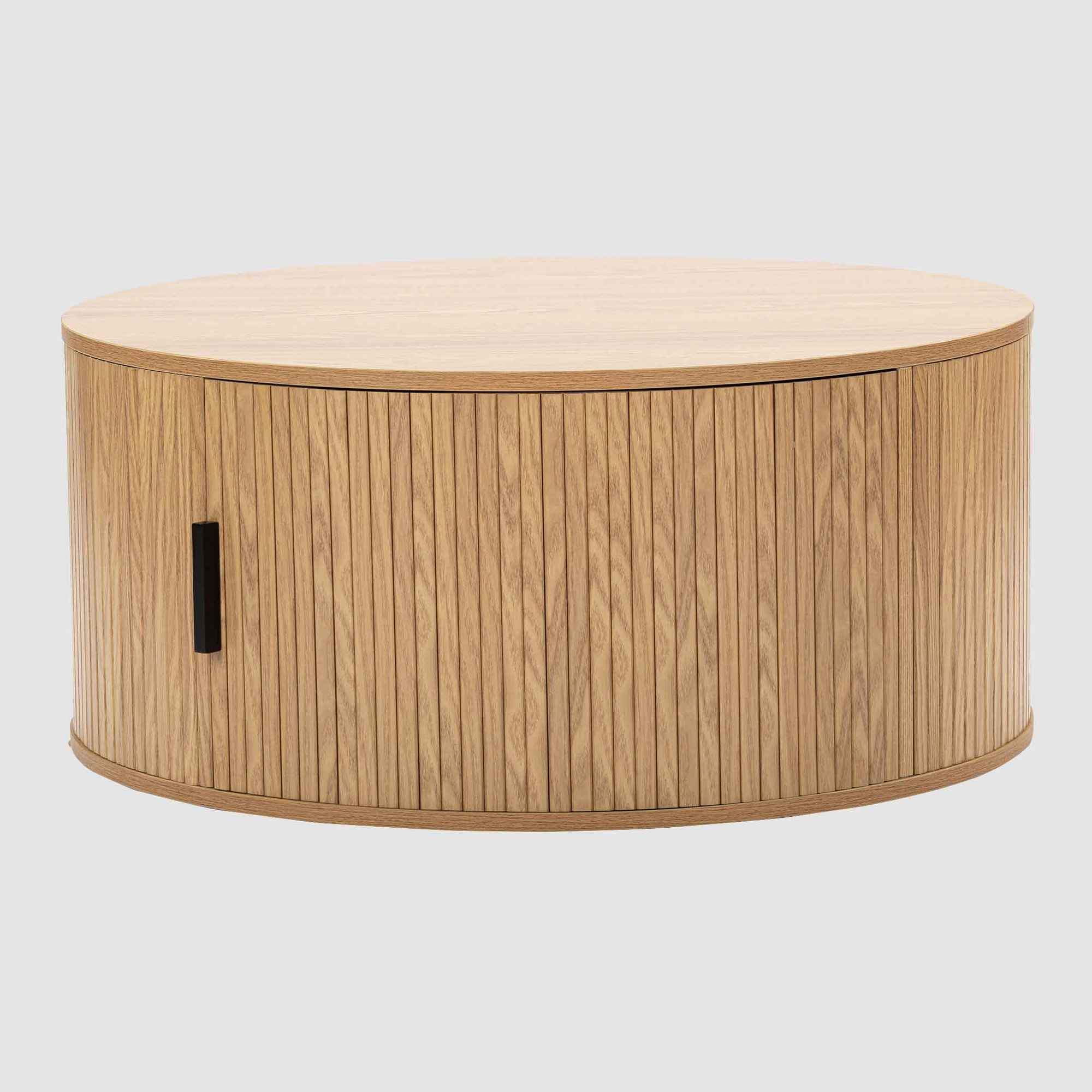 Urban Loft Slatted Coffee Table Round