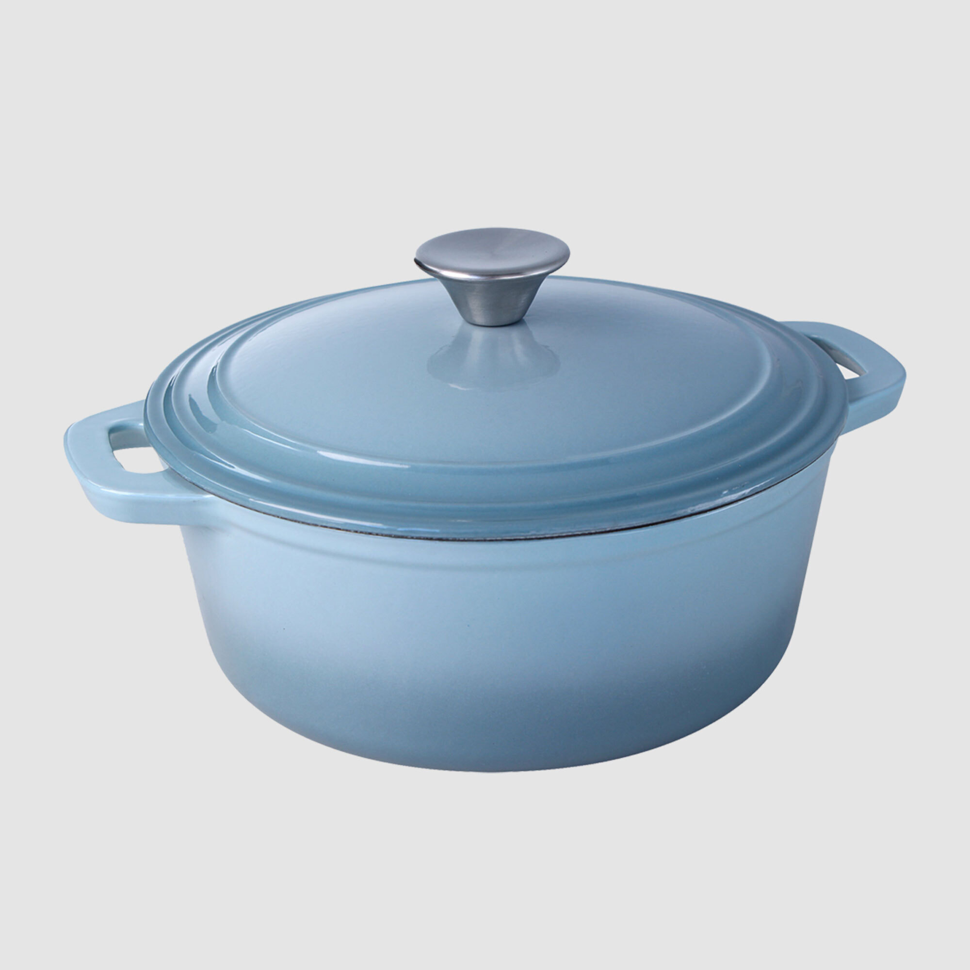 Simon Gault Enamel Blue Round Cast Iron Casserole 3 Litre