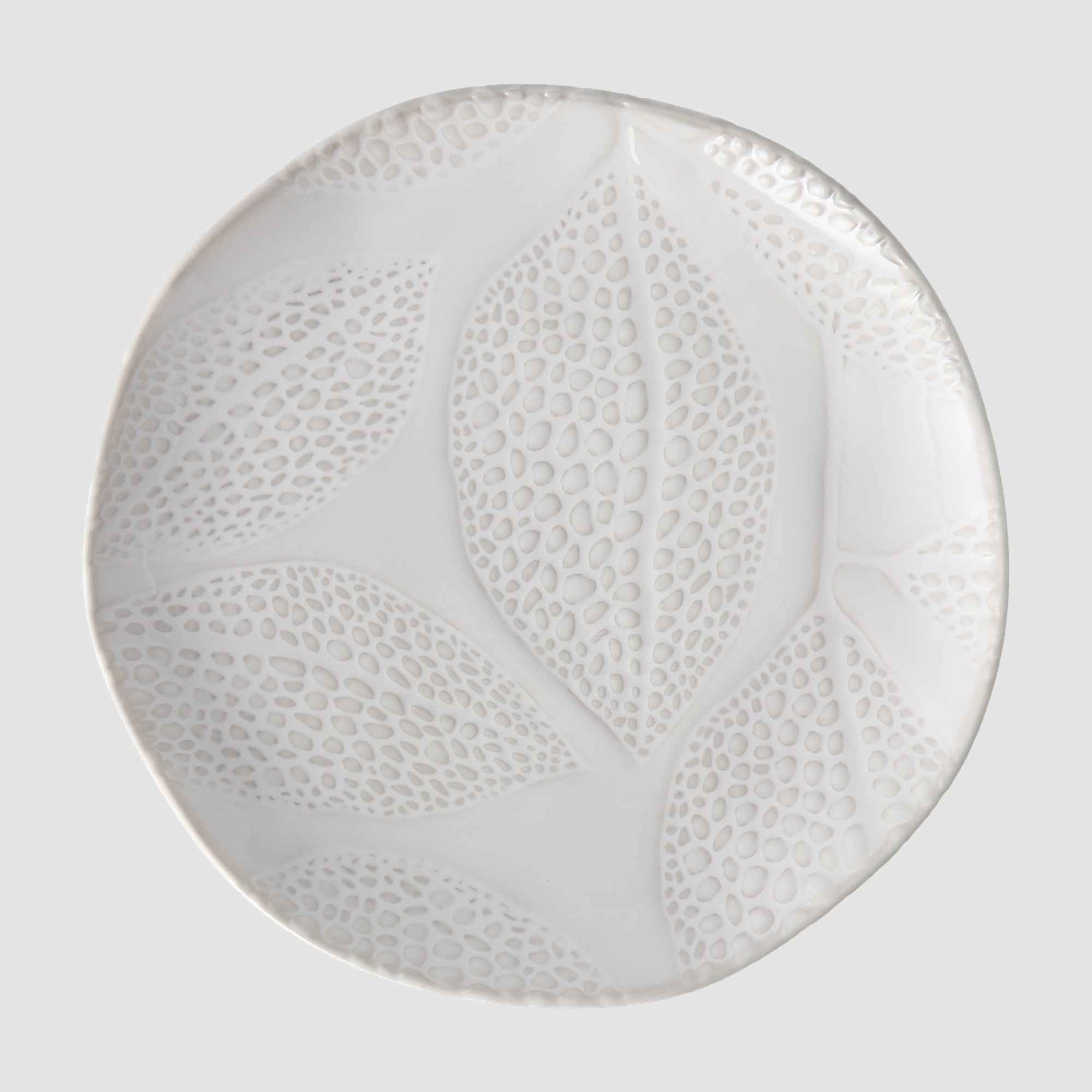 Urban Loft Linen Stoneware Side Plate 20.6cm Leaves