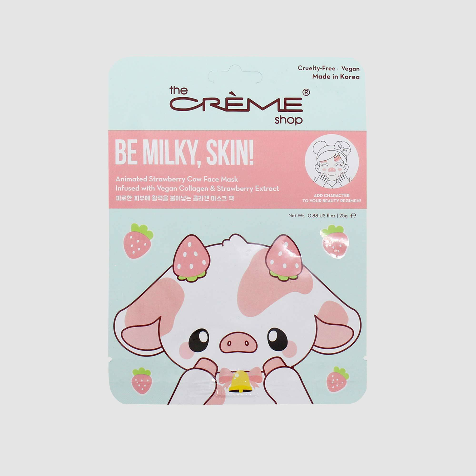 The Creme Shop Be Milky Skin Cow Face Sheet Mask Strawberry