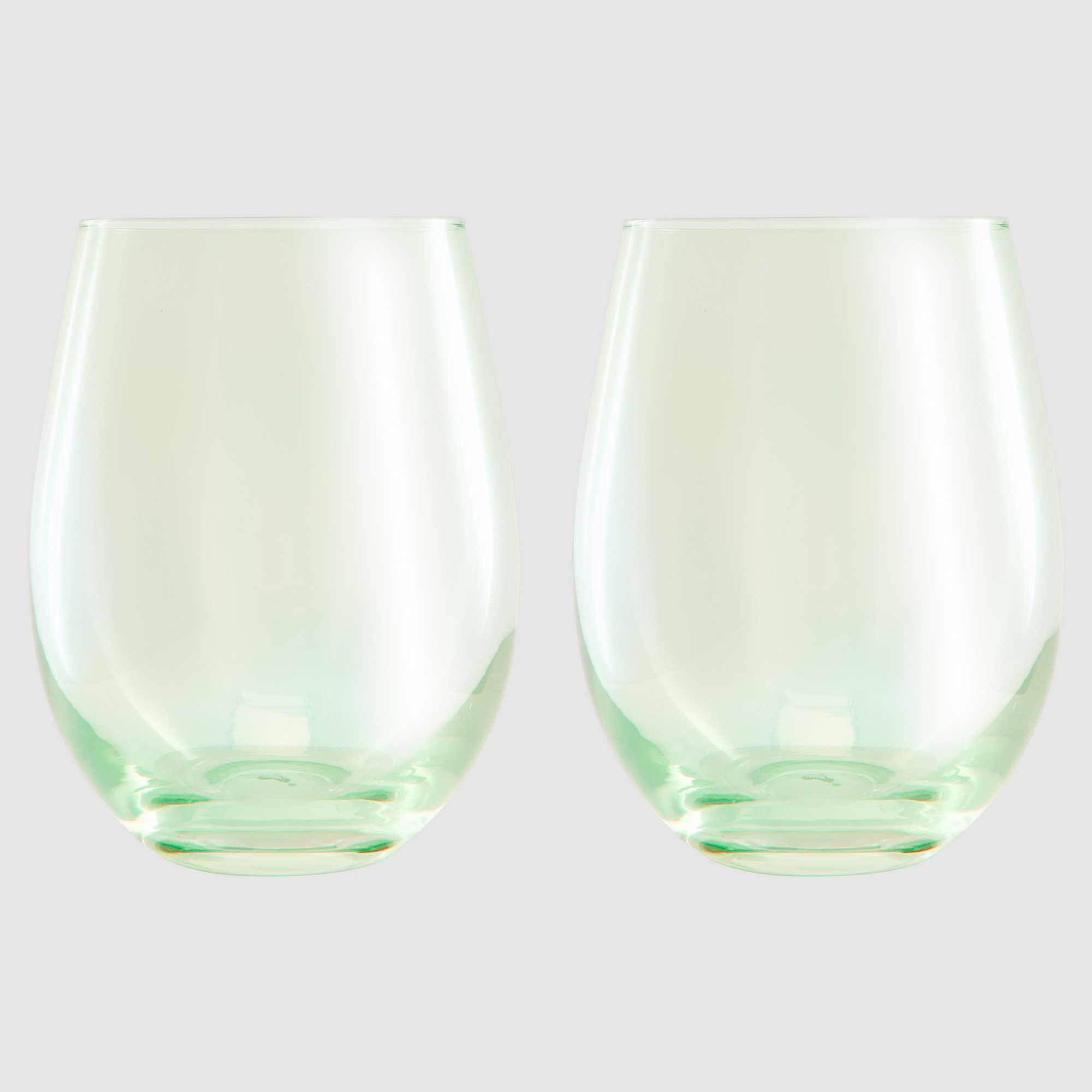 Maxwell & Williams Glamour Stemless Wine 540ml Green Set 2