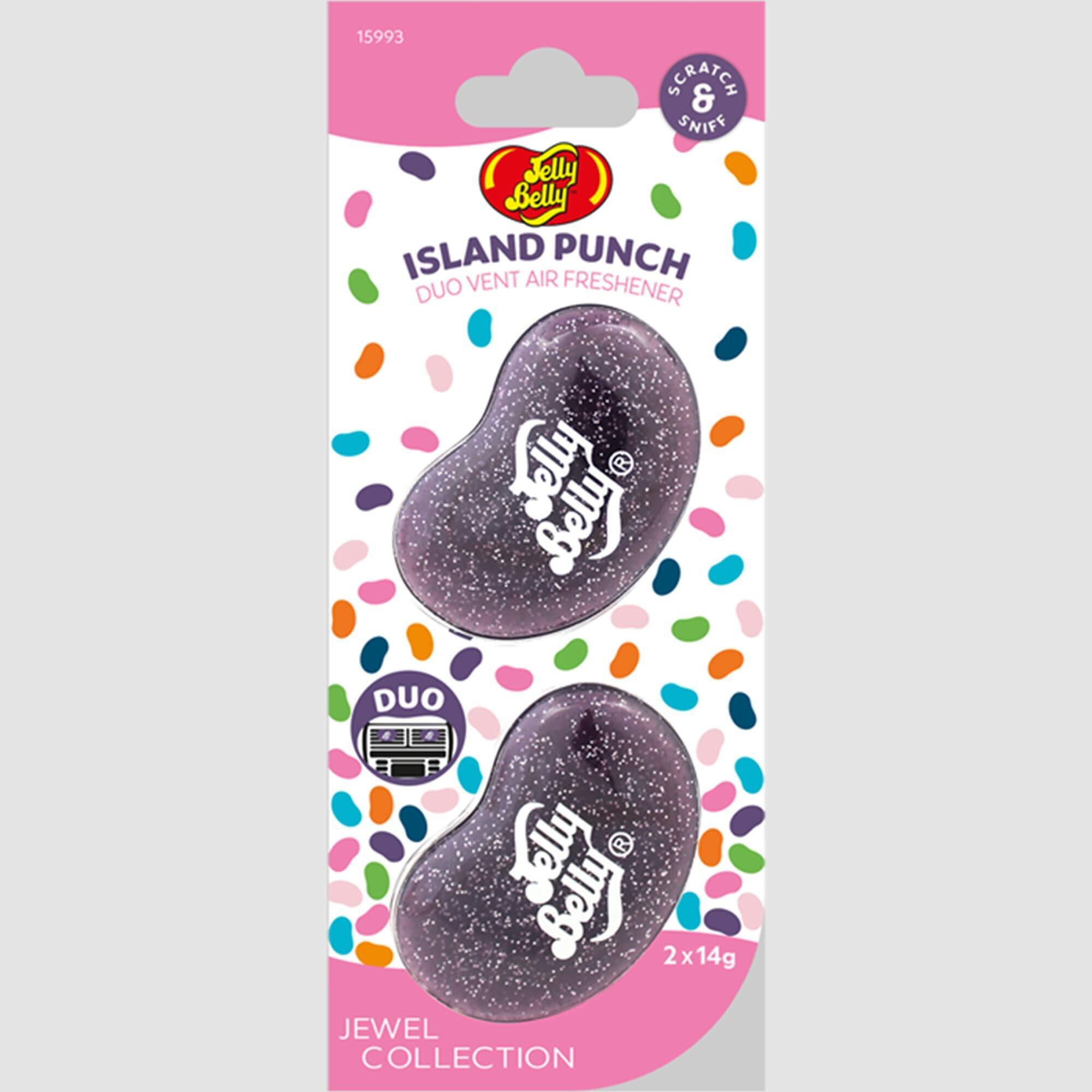 Jelly Belly 3D Vent Duo Air Freshener Jewel Island Punch 2 Pack