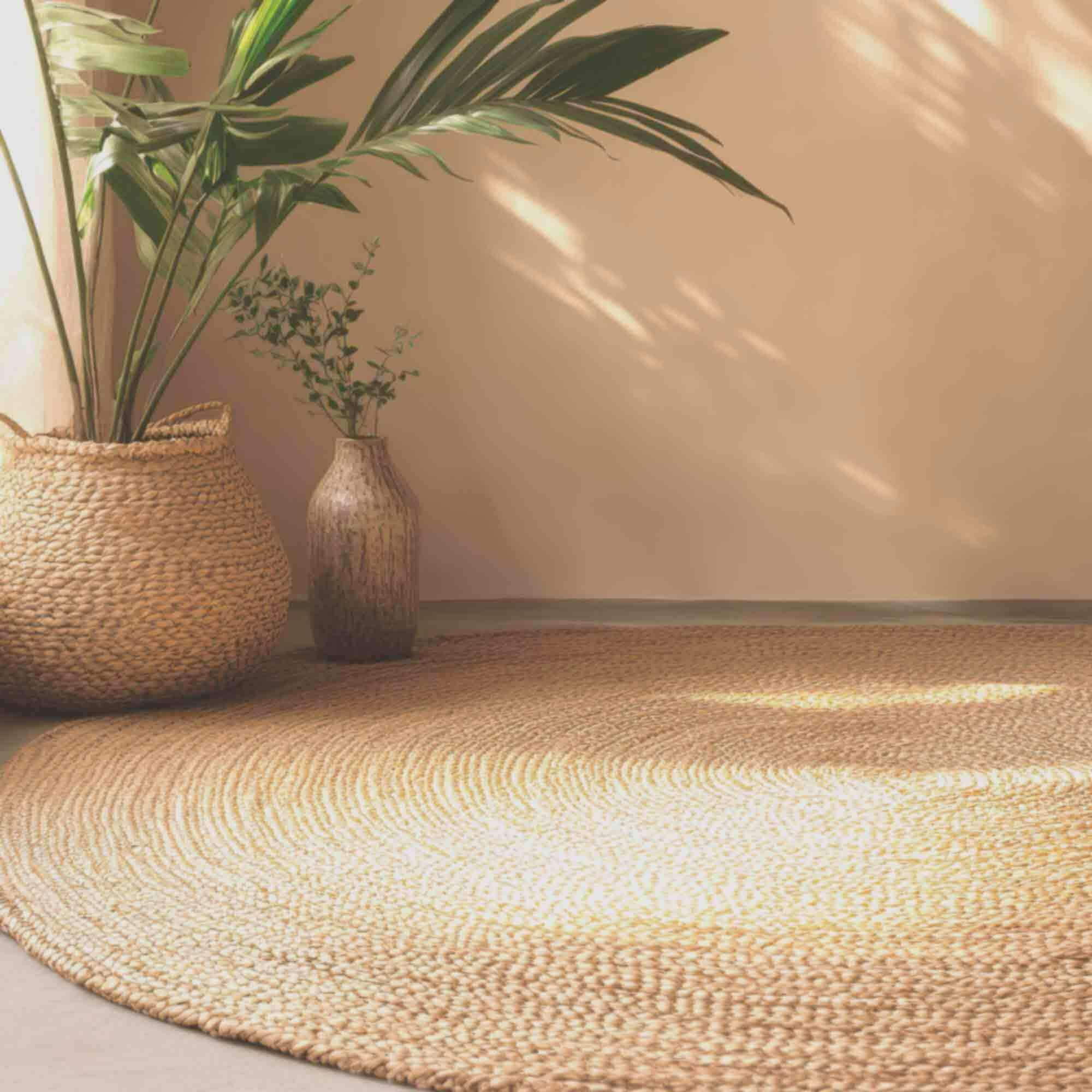 Effects Natural Jute Rug Round 120cm