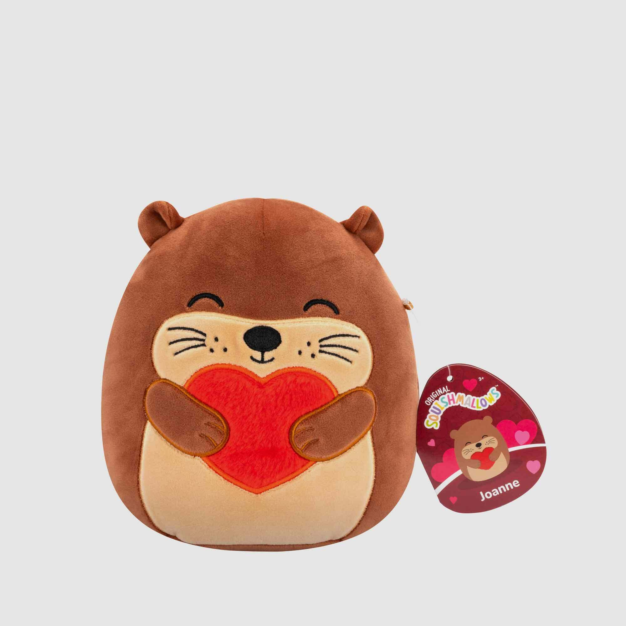 Squishmallows Valentines  7.5 Inch Joanne Brown Sea Otter Fuzzy Heart